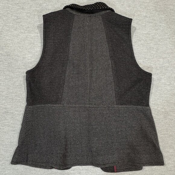 Coldwater Creek Herringbone Knit Vest M 10-12 Sleeveless Career Casual Gray - Picture 4 of 16